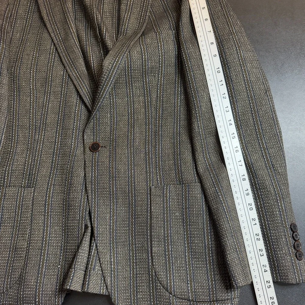 Score Michael Blazer Sport‎ Coat Mens 54 (40R) Linen Stretch Brown Stretch